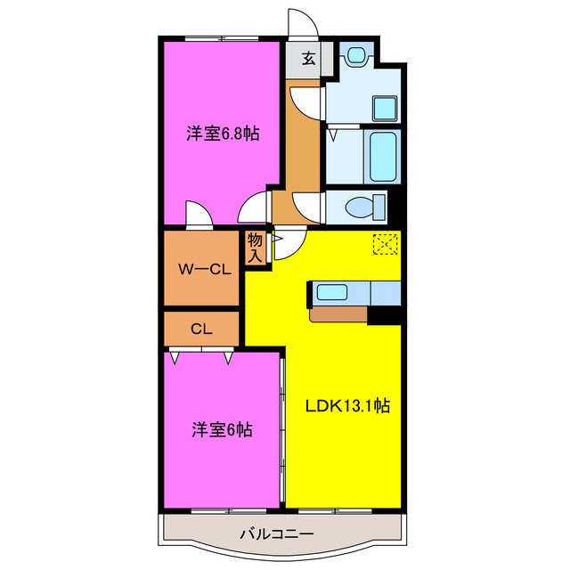 磐田市森下のマンションの間取り