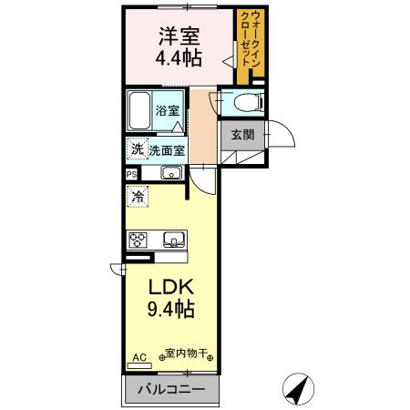 静岡市駿河区南八幡町のアパートの間取り