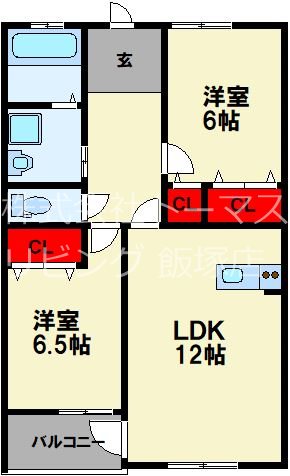 ペットパサージュ川宮K2の間取り