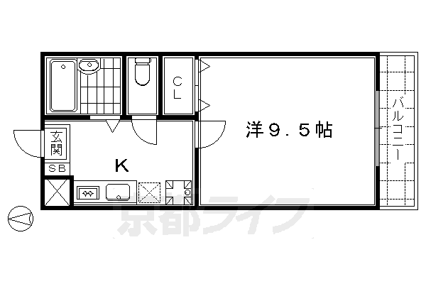 京都市東山区妙法院前側町のマンションの間取り