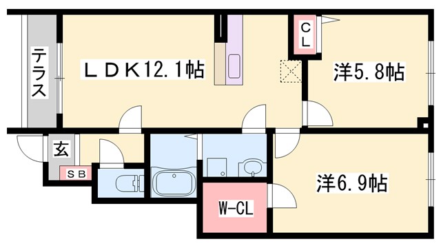 メゾンタカモト二番館の間取り