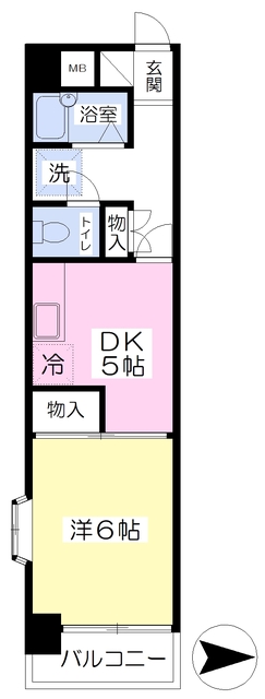 松山市美沢のマンションの間取り