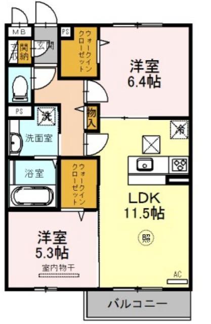 明石市沢野南町のアパートの間取り