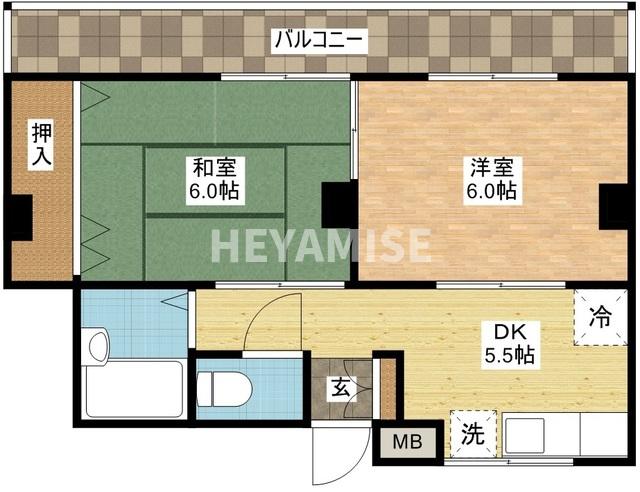 長崎市片淵のマンションの間取り