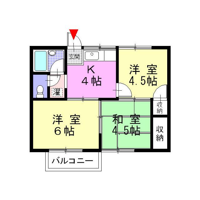 足柄上郡開成町延沢のアパートの間取り