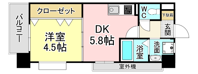 北九州市戸畑区三六町のマンションの間取り