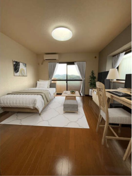 居室・リビング　ステージング画像　家具家電は物件に付帯しません