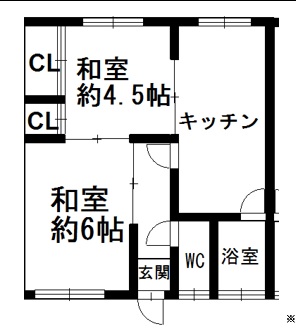 石川県七尾市矢田新町ロ１２番１　月岩マンションの間取り