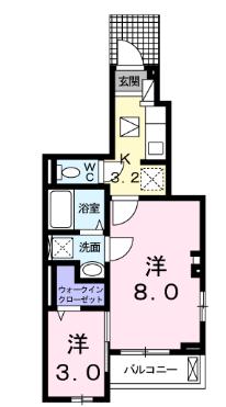 愛知県名古屋市緑区鴻仏目１（アパート）の賃貸物件の間取り