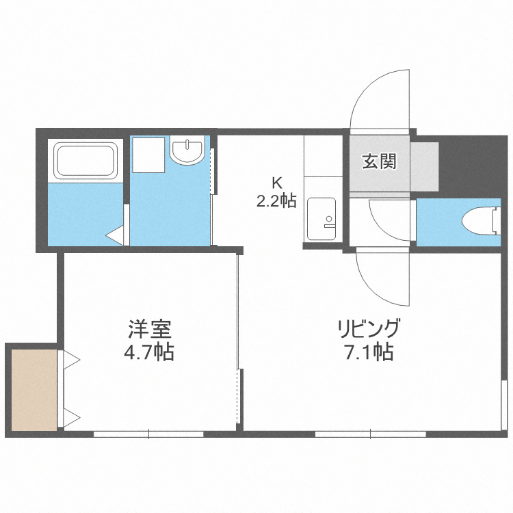 【札幌市西区西町北のマンションの間取り】