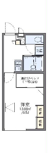 レオパレスメルベーユ新津の間取り