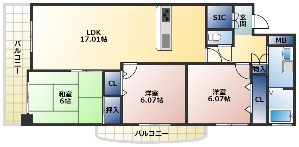 グラシューズ・エールの間取り