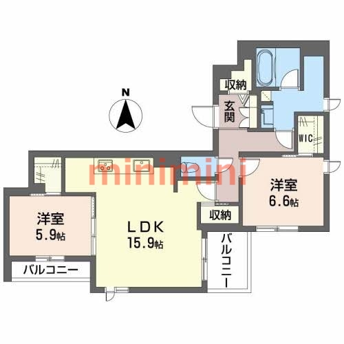 茨木市五日市緑町のマンションの間取り