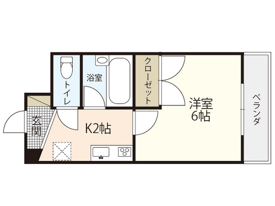 広島市安芸区中野のアパートの間取り