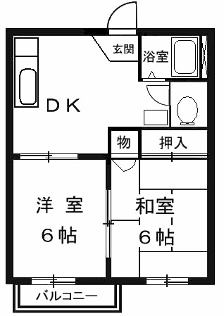 サニーヒル粟倉Ｂの間取り