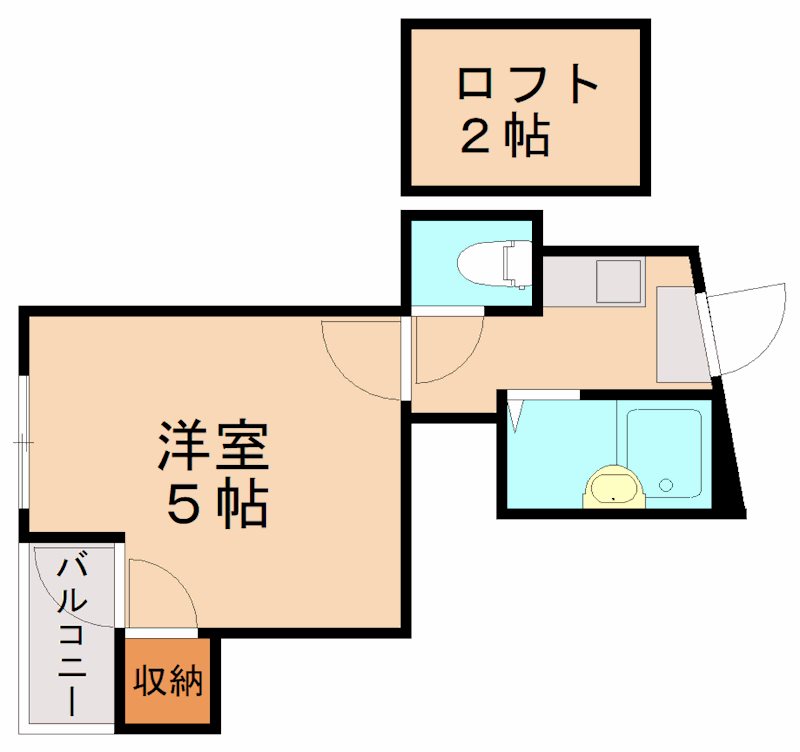 北九州市小倉北区熊谷のアパートの間取り