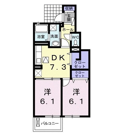 四国中央市寒川町のアパートの間取り