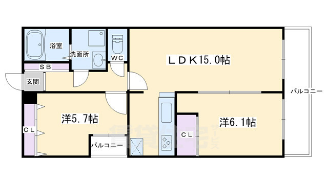 サクシード宝ヶ池の間取り