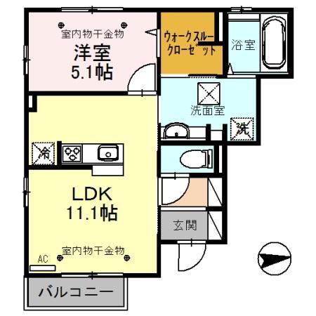 Ｄ－ｒｏｏｍ　Ｌｕｎａの間取り