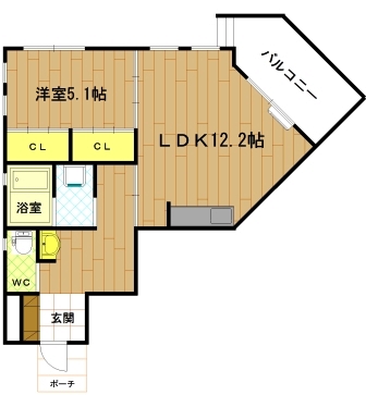 伊勢市小俣町明野のマンションの間取り