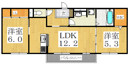 La　Vita帝塚山の間取り