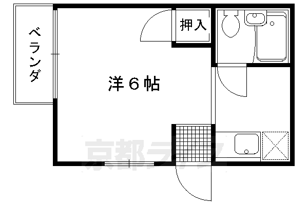 京都市右京区花園内畑町のアパートの間取り