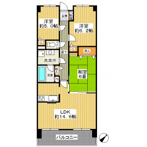 大野城市白木原のマンションの間取り