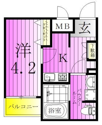 足立区千住龍田町のアパートの間取り