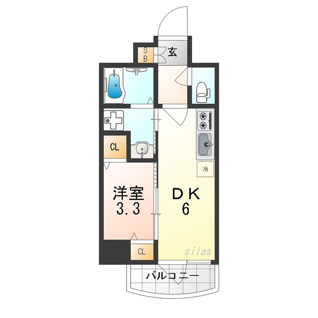 【豊中市本町のマンションの間取り】