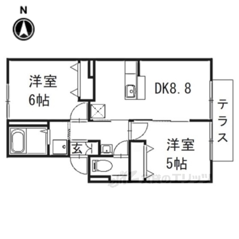 福知山市字和久市のアパートの間取り