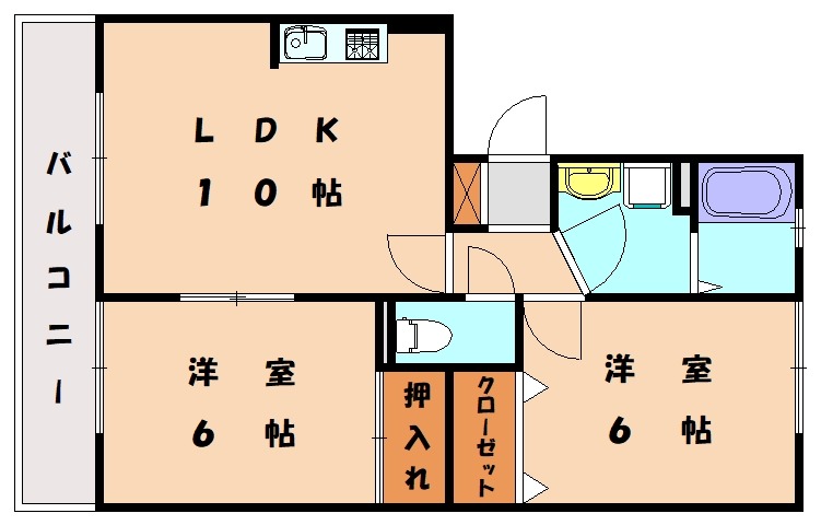 ボヌール新宮　B棟の間取り