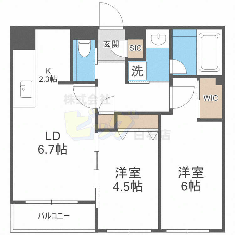 ＬｉｖｅＣａｓａ白石の間取り