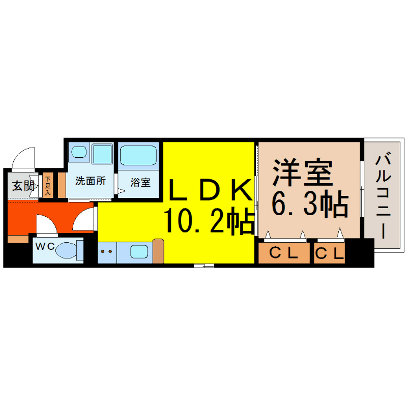 名古屋市熱田区二番のマンションの間取り