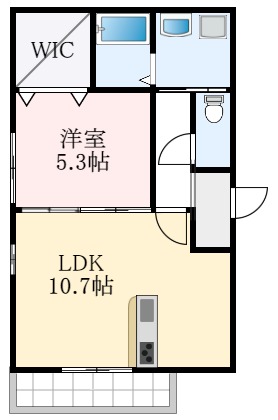 大阪狭山市狭山のアパートの間取り