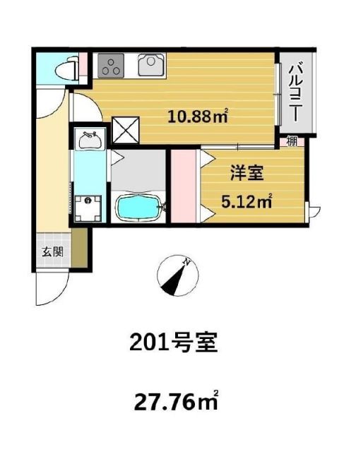 福岡市城南区梅林のアパートの間取り