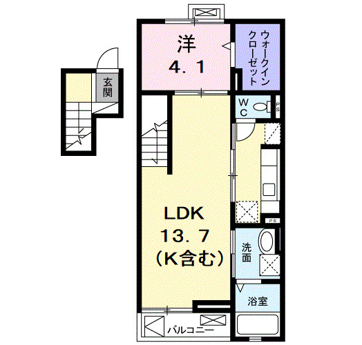 小田原市飯田岡のマンションの間取り