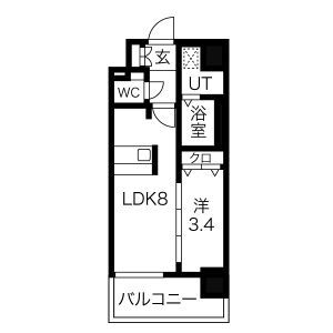 名古屋市中川区尾頭橋のマンションの間取り