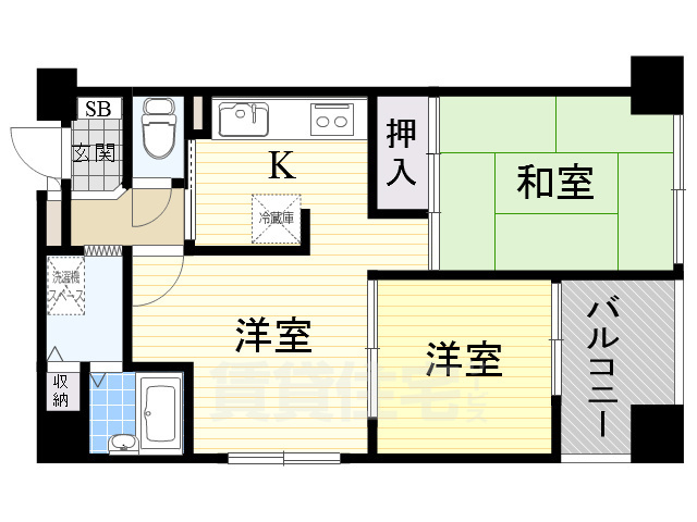 大阪市西区土佐堀のマンションの間取り