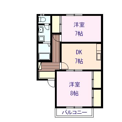 長野市篠ノ井二ツ柳のアパートの間取り