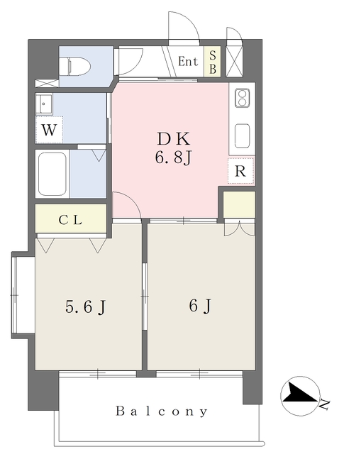 松山市柳井町のマンションの間取り