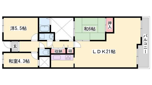 エクレール東辻井の間取り