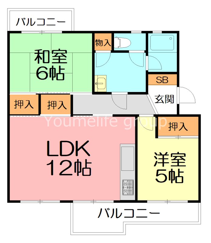 鳶尾団地２街区４号棟の間取り