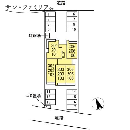 【豊橋市柱二番町のアパートの駐車場】