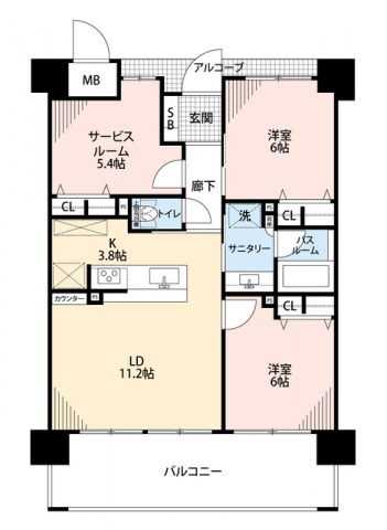 アルファステイツ皆生３丁目の間取り