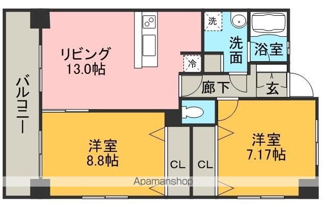 ＪＲ鹿児島本線 箱崎駅 徒歩5分 9階建 築20年の間取り写真
