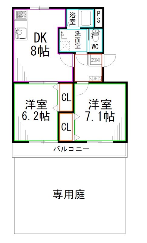 ＪＲ総武線 荻窪駅 徒歩13分 4階建 築55年の間取り写真