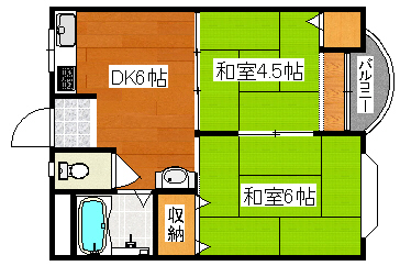 大阪市西成区玉出西のマンションの間取り