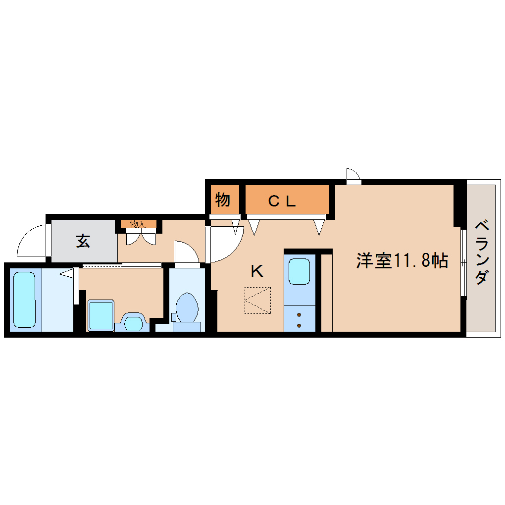 静岡市葵区瀬名のアパートの間取り