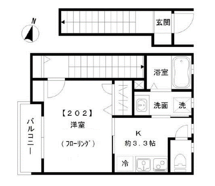 東京都品川区旗の台２（アパート）の賃貸物件の間取り