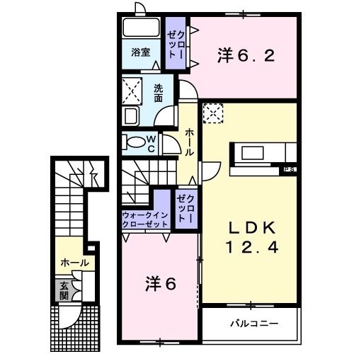 西脇市高田井町のアパートの間取り